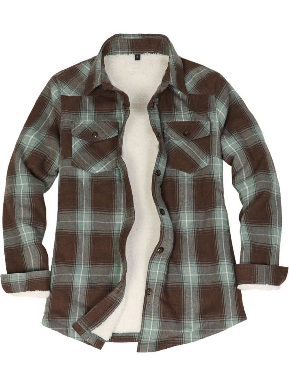 Cozy Sherpa Lined Flannel Jacket for Women with Handy Pockets - Warm & Stylish